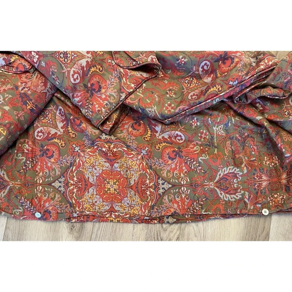 Vintage Ralph Lauren Galahad Red KING Duvet Comforter Cover Bed‎ Sateen Paisley